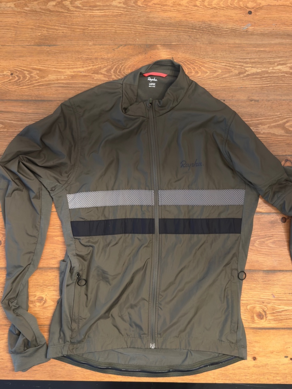 Rapha Brevet Windblock Olive Green long Sleeve Jersey
